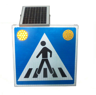 Luzes postas solares azuis do cruzamento pedestre de 5W 18V para o tráfego